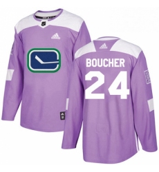 Mens Adidas Vancouver Canucks 24 Reid Boucher Authentic Purple Fights Cancer Practice NHL Jersey 