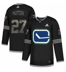 Mens Adidas Vancouver Canucks 27 Ben Hutton Black 1 Authentic Classic Stitched NHL Jersey 