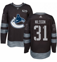 Mens Adidas Vancouver Canucks 31 Anders Nilsson Authentic Black 1917 2017 100th Anniversary NHL Jersey 