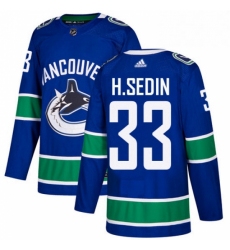 Mens Adidas Vancouver Canucks 33 Henrik Sedin Authentic Blue Home NHL Jersey 