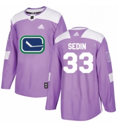 Mens Adidas Vancouver Canucks 33 Henrik Sedin Authentic Purple Fights Cancer Practice NHL Jersey 