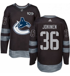 Mens Adidas Vancouver Canucks 36 Jussi Jokinen Authentic Black 1917 2017 100th Anniversary NHL Jerse