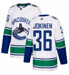 Mens Adidas Vancouver Canucks 36 Jussi Jokinen Authentic White Away NHL Jersey 