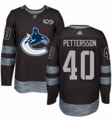 Mens Adidas Vancouver Canucks 40 Elias Pettersson Black 1917 2017 100th Anniversary Stitched NHL Jersey 