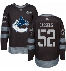 Mens Adidas Vancouver Canucks 52 Cole Cassels Premier Black 1917 2017 100th Anniversary NHL Jersey 
