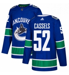Mens Adidas Vancouver Canucks 52 Cole Cassels Premier Blue Home NHL Jersey 