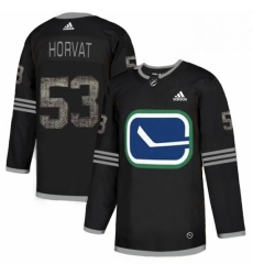 Mens Adidas Vancouver Canucks 53 Bo Horvat Black 1 Authentic Classic Stitched NHL Jersey 