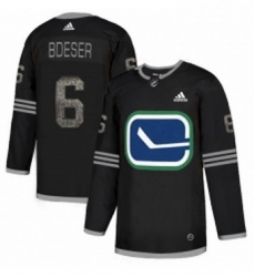 Mens Adidas Vancouver Canucks 6 Brock Boeser Black 1 Authentic Classic Stitched NHL Jersey 