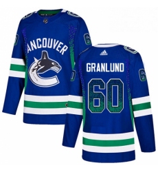 Mens Adidas Vancouver Canucks 60 Markus Granlund Authentic Blue Drift Fashion NHL Jersey 