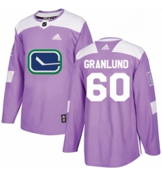 Mens Adidas Vancouver Canucks 60 Markus Granlund Authentic Purple Fights Cancer Practice NHL Jersey 