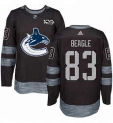 Mens Adidas Vancouver Canucks 83 Jay Beagle Authentic Black 1917 2017 100th Anniversary NHL Jersey 