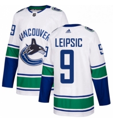 Mens Adidas Vancouver Canucks 9 Brendan Leipsic Authentic White Away NHL Jerse