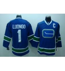 Vancouver Canucks 1 R.Luongo navy blue 3rd jerseys C patch
