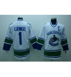 Vancouver Canucks 1 R.Luongo white jerseys C patch
