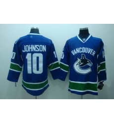Vancouver Canucks 10 Johnson blue jersey