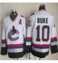 Vancouver Canucks #10 Pavel Bure White Black CCM Throwback Stitched NHL Jersey