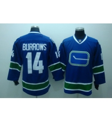 Vancouver Canucks 14 BURROWS blue Hockey jersey