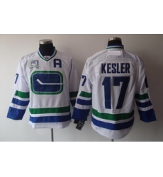 Vancouver Canucks 17 Ryan Kesler 40th Anniversary A Patch White Jersey