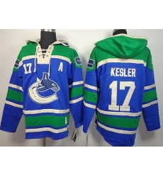 Vancouver Canucks 17 Ryan Kesler Blue Lace-Up NHL Jersey Hoodies
