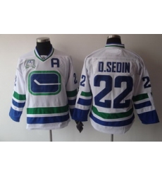 Vancouver Canucks 22 D.Sedin white 40th style Hockey jerseys