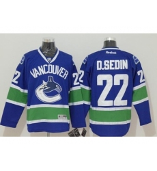 Vancouver Canucks #22 Daniel Sedin Blue Stitched NHL Jersey