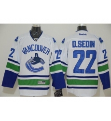 Vancouver Canucks #22 Daniel Sedin White Stitched NHL Jersey