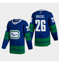 Vancouver Canucks 26 Antoine Roussel Men Adidas 2020 21 Authentic Player Alternate Stitched NHL Jersey Blue
