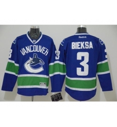 Vancouver Canucks #3 Kevin Bieksa Blue Stitched NHL Jersey