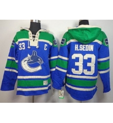 Vancouver Canucks 33 H.Sedin Blue Lace-Up NHL Jersey Hoodies
