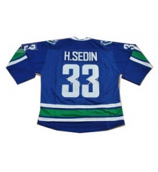 Vancouver Canucks 33 Henrik H.Sedin C patch blue color Ice Hockey Jersey