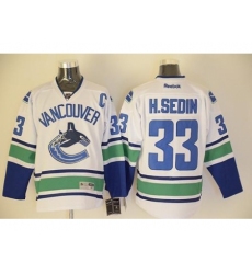 Vancouver Canucks #33 Henrik Sedin White Stitched NHL Jersey