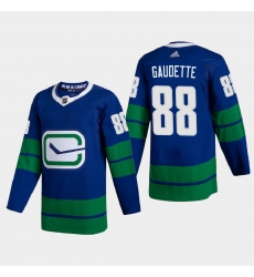 Vancouver Canucks 88 Adam Gaudette Men Adidas 2020 21 Authentic Player Alternate Stitched NHL Jersey Blue