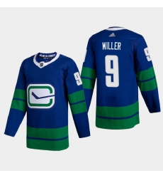 Vancouver Canucks 9 JT Miller Men Adidas 2020 21 Authentic Player Alternate Stitched NHL Jersey Blue