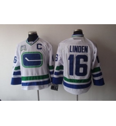 Vancouver Canucks Trevor Linden 16 With C Captian Patch 40th White Jersey