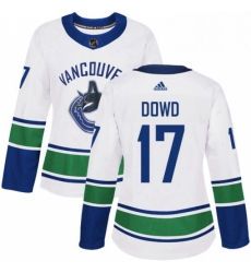 Womens Adidas Vancouver Canucks 17 Nic Dowd Authentic White Away NHL Jerse