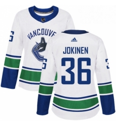 Womens Adidas Vancouver Canucks 36 Jussi Jokinen Authentic White Away NHL Jerse