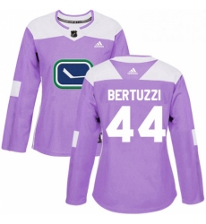 Womens Adidas Vancouver Canucks 44 Todd Bertuzzi Authentic Purple Fights Cancer Practice NHL Jersey 