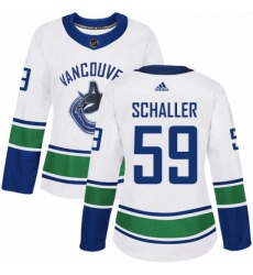 Womens Adidas Vancouver Canucks 59 Tim Schaller Authentic White Away NHL Jersey 