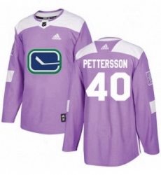 Youth Adidas Vancouver Canucks 40 Elias Pettersson Purple Authentic Fights Cancer Stitched NHL Jersey 