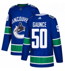 Youth Adidas Vancouver Canucks 50 Brendan Gaunce Authentic Blue Home NHL Jersey 