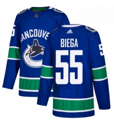 Youth Adidas Vancouver Canucks 55 Alex Biega Authentic Blue Home NHL Jersey 