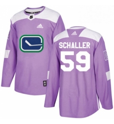 Youth Adidas Vancouver Canucks 59 Tim Schaller Authentic Purple Fights Cancer Practice NHL Jersey 