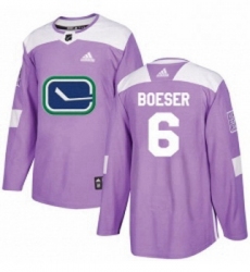 Youth Adidas Vancouver Canucks 6 Brock Boeser Authentic Purple Fights Cancer Practice NHL Jersey 