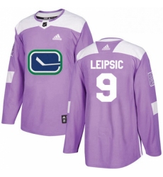 Youth Adidas Vancouver Canucks 9 Brendan Leipsic Authentic Purple Fights Cancer Practice NHL Jerse