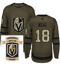 Adidas Golden Knights #18 James Neal Green Salute to Service Stitched NHL Inaugural Season Patch Jersey