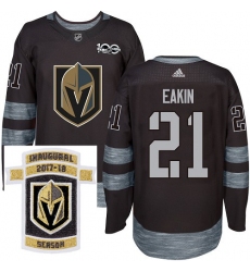 Adidas Golden Knights #21 Cody Eakin Black 1917 2017 100th Anniversary Stitched NHL Inaugural Season Patch Jersey