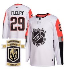 Adidas Golden Knights #29 Marc Andre Fleury White 2018 All Star Pacific Division Authentic Stitched NHL Inaugural Season Patch Jersey