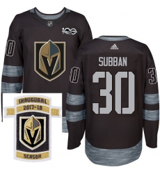Adidas Golden Knights #30 Malcolm Subban Black 1917 2017 100th Anniversary Stitched NHL Inaugural Season Patch Jersey