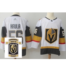 Adidas Golden Knights #56 Erik Haula White Road Authentic Stitched NHL Inaugural Season Patch Jersey