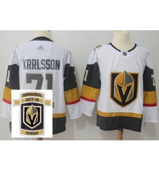 Adidas Golden Knights #71 William Karlsson White Road Authentic Stitched NHL Inaugural Season Patch Jersey